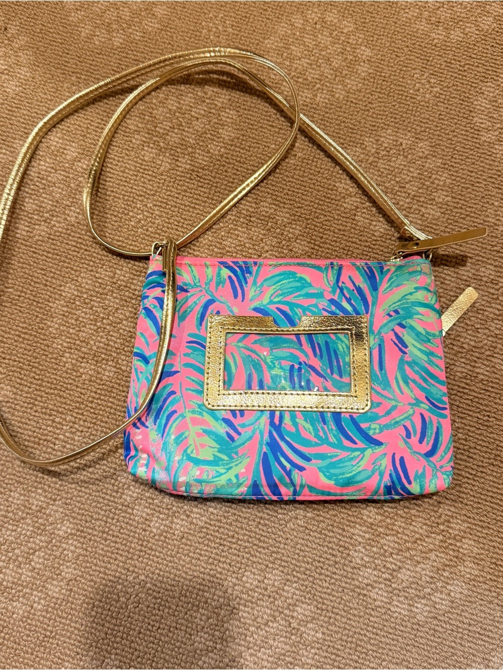 Lilly Pulitzer Zip It ID Crossbody in Cocoa Breeze - Picture 2 of 12